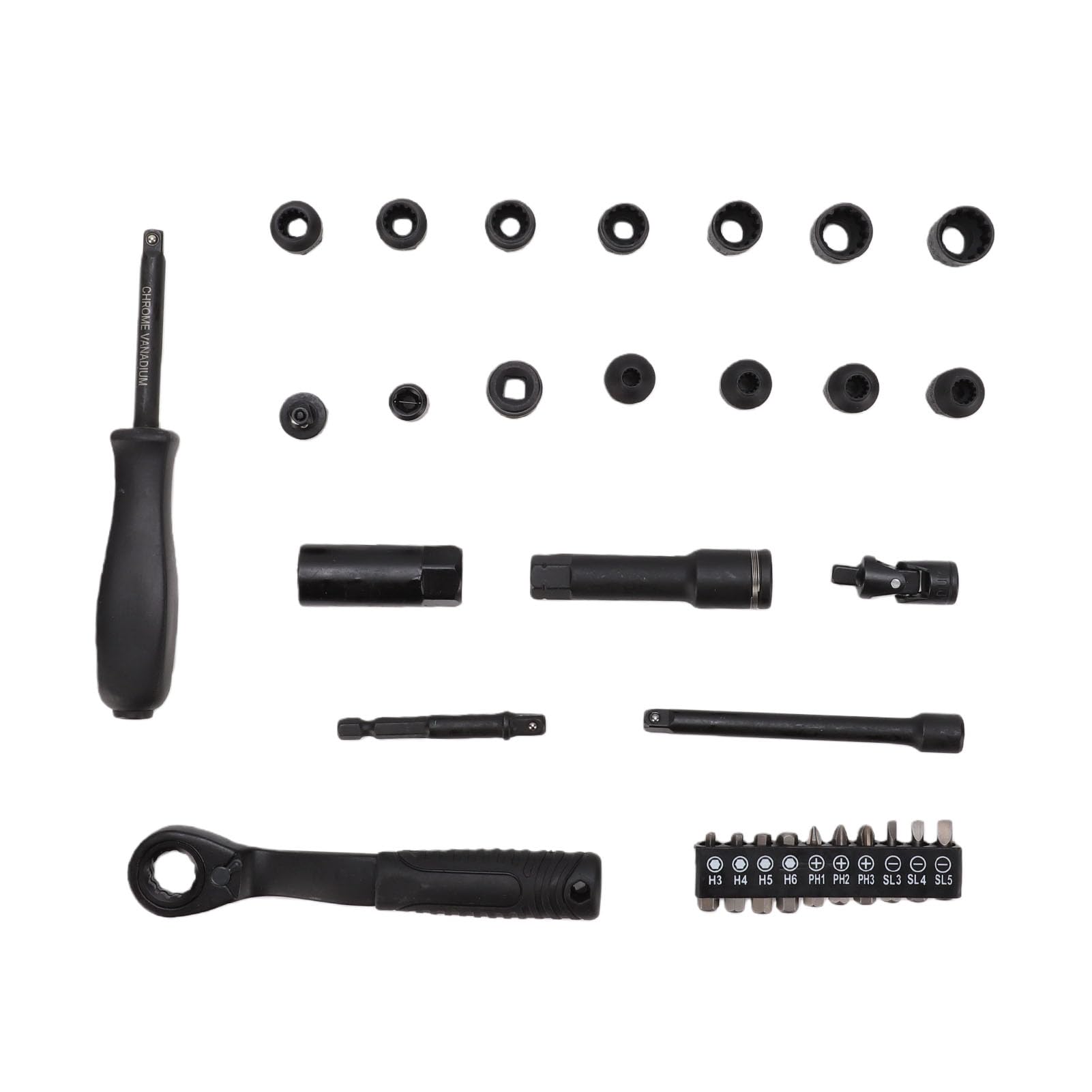 Fafeicy Juego de Trinquete y Dados de Paso, Llave de Trinquete Reversible de 72 Dientes con Accionamiento de 1/4 de Pulgada con Adaptador de Biela para Reparación de Automóviles y