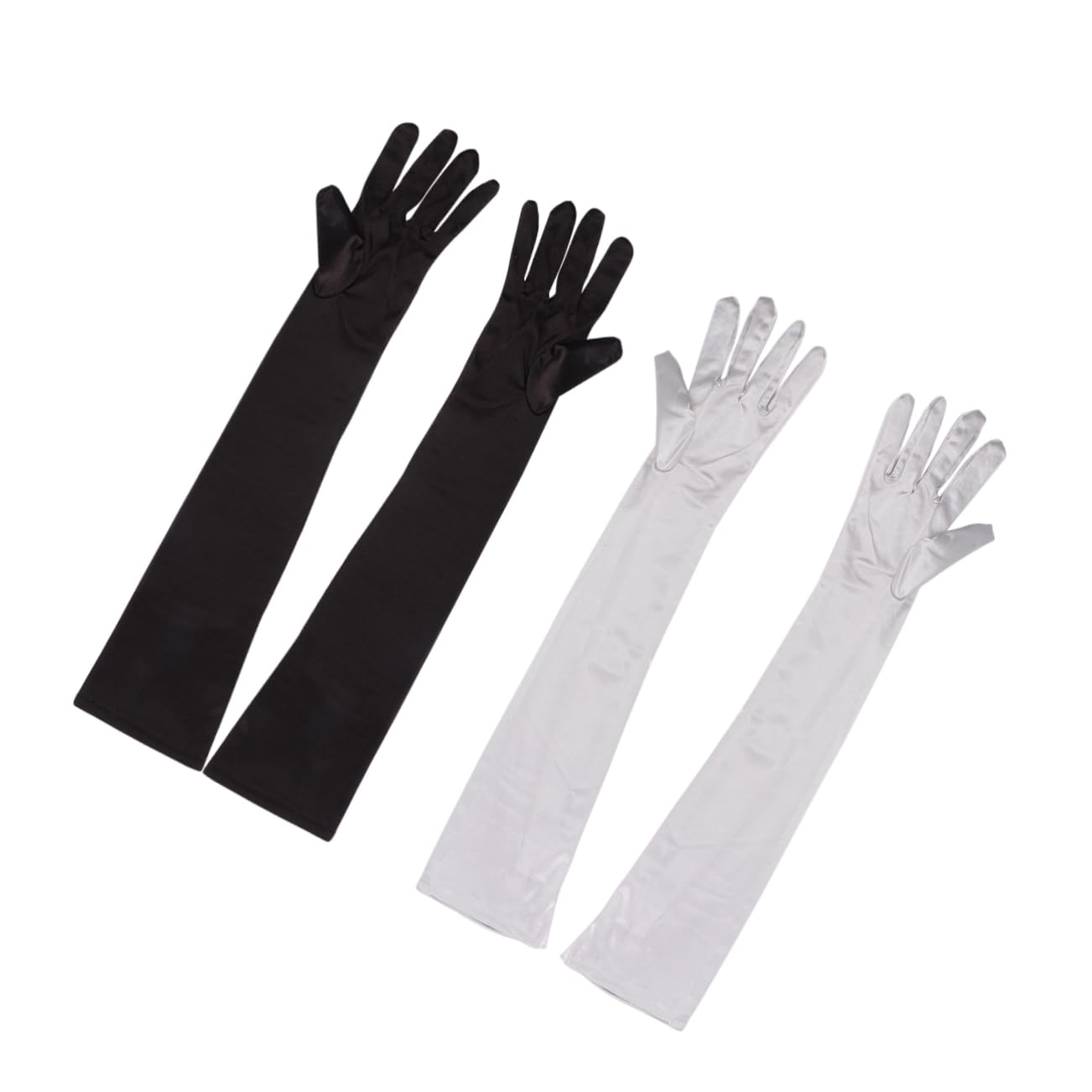 VALICLUD 6 Pares Guante Largo Mitones Negros Guantes de Mujer Guantes de Moda Guantes Comodos Mitones de Damas Guantes Largos de Licra Guantes de Opera Cubierta Protectora Codo Mangas