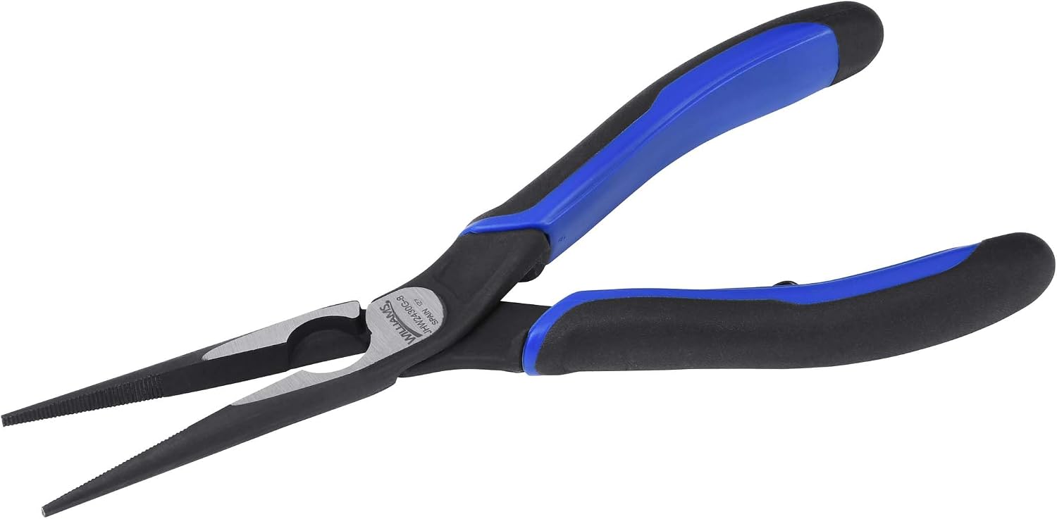 Williams JHW2430G-8 Long Nose Pliers with Bi-Molded Grips and On/Off Return Spring, 8 Inch Overall Length and 1-15/16-Inch Jaw Length