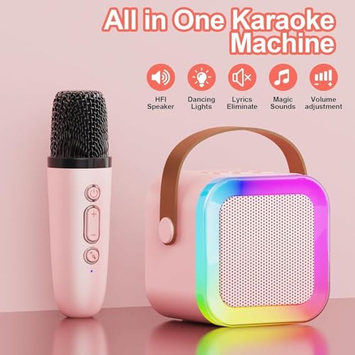 Image of Dislocati Microphone for Kids, Kids Toys for 3-15 Year Old Boys Girls Toys Age 3-12 Year Old Girls Boys Gifts Kids Microphone Girls Birthday Presents Karaoke Machine 2 Microphones Gifts for Girls