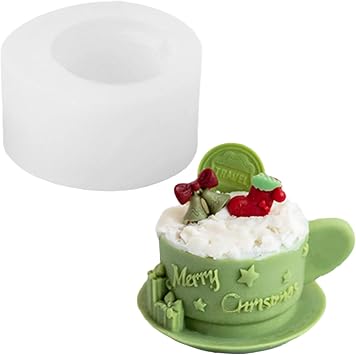 Merry Christmas Letter Coffee Cup Shape Candle Molds Candlestick Silicone Mold Creative Cake DIY Fondant Handmade Plaster Mould Soap Making Home Decor Gifts, TOPYS-20221117