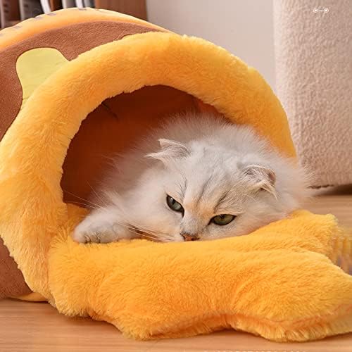 Cat Beds For Indoor Cats,Cat Nest Honey Pot Shape Novelty Cat Bed House Cat Sofa BedPuppy Hideout Sleeping BagKitten Removable & Washable Cosy Tent Soft Plush Pet Nest For Small Cats And Dogs