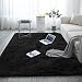 Aujelly Soft Area Rug Schlafzimmer Shaggy Teppich Zottige Teppiche Flauschige Bunte Batik-Teppiche Carpet Neu Schwarz 120 x 160 cm