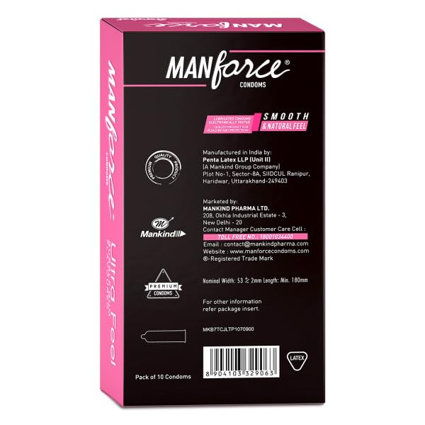 Image of Manforce Ultrafeel - Pack of 10 Condoms (Bubblegum)