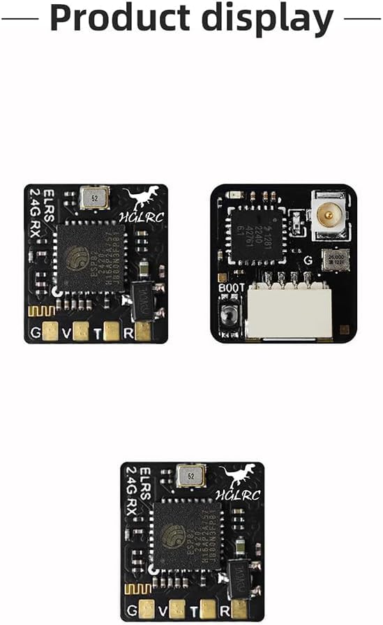HGLRC ELRS Récepteur ExpressLRS 2,4 G avec antenne omni-directionnelle Taux de rafraîchissement élevé 500 Hz Faible latence pour drone de course FPV