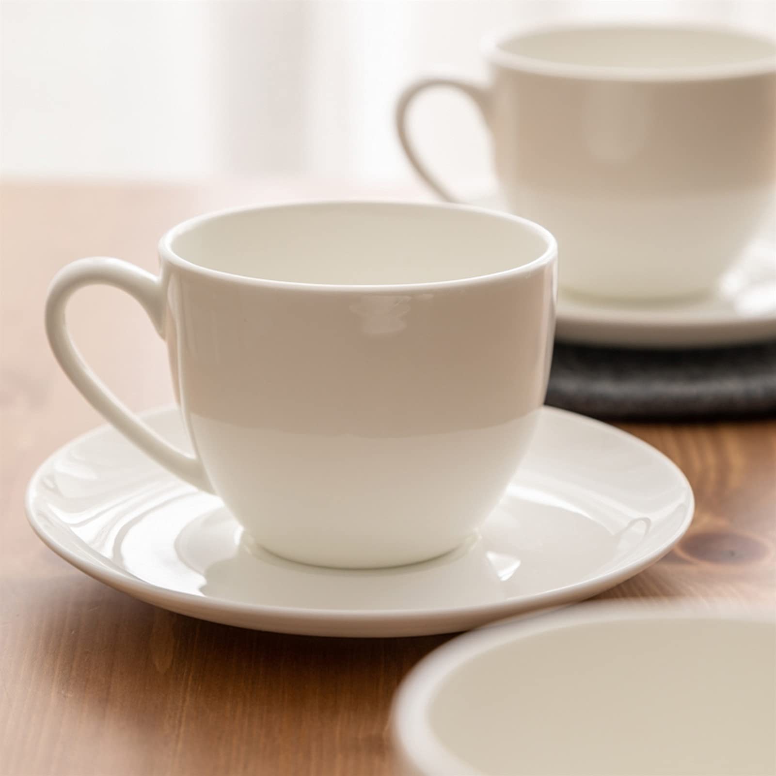 Kubek do kawy ceramiczny zestaw kubków do kawy czysta biała porcelana kostna prosty zestaw filiżanek i spodków do kawy kubek do herbaty popołudniowa filiżanka do herbaty