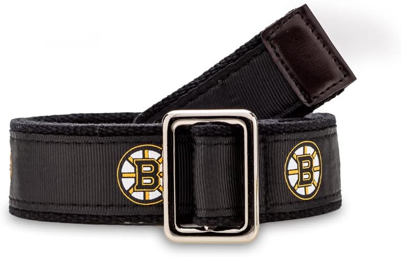 GELLS Boston Bruins NHL Hockey Belt Officially Licensed With Nickel Finished Brass Buckle And Logo Tin