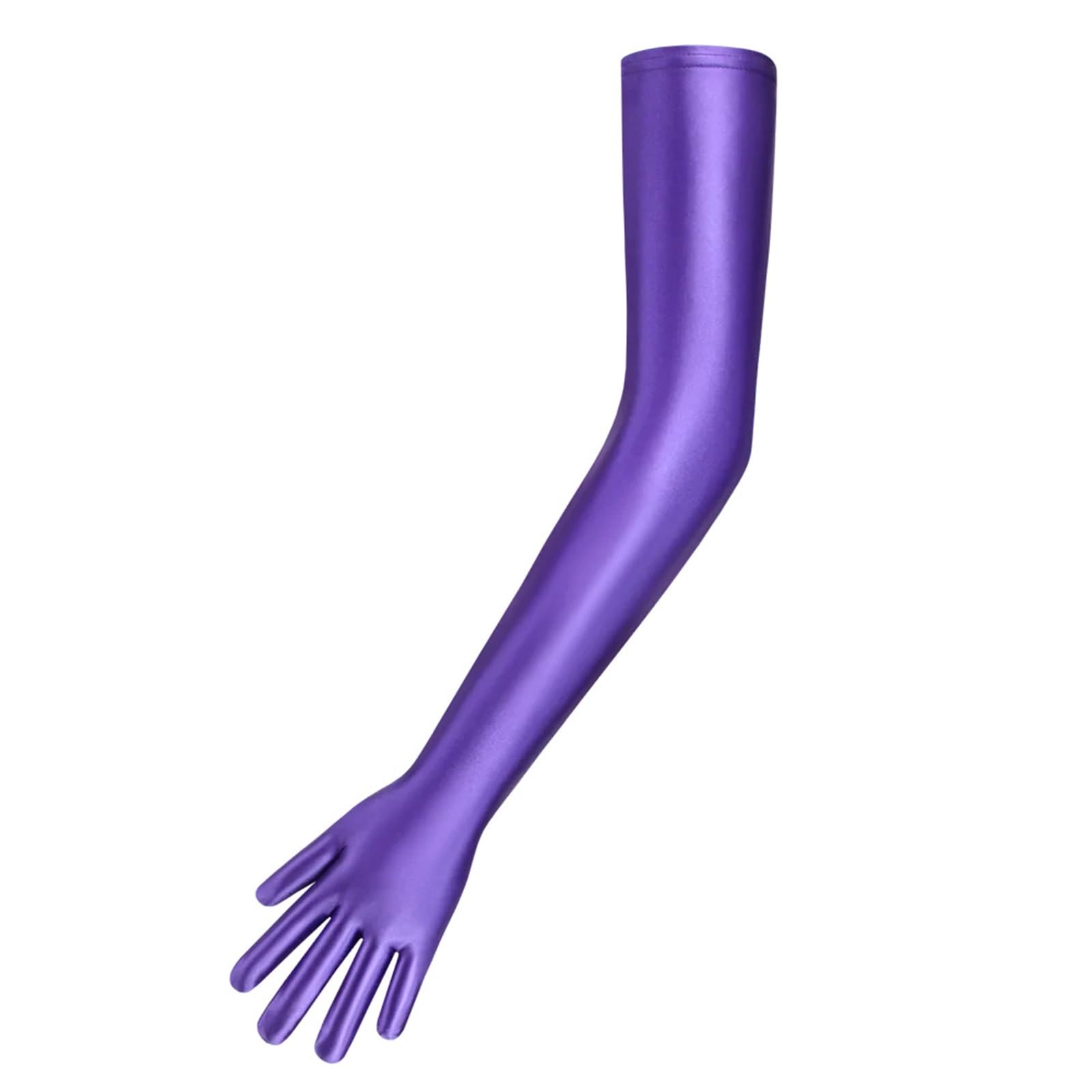 Guantes de satén con dedos conectados, brillantes, elásticos, largos, ropa discoteca, guantes vestir Para Fiestas