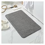 【Antideslizante y fiable】 Utiliza una superficie inferior de látex duradera para evitar que la alfombrilla de baño se resbale, mantenla en su lugar, nunca te preocupes por resbalar de nuevo y garantiza la seguridad. Solo coloque la alfombrilla sobre un suelo seco y liso.