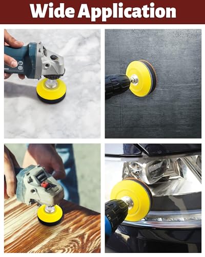 JatilEr 80 Stück Schleifpapier 50mm Klett, 2 Zoll Rund Schleifpads Körnung P40 P60 P80 P100 P120 P180 P240 P320 Exzenterschleifer Schleifscheiben Pad Kit Polierpad Adapter für Poliert Auto Metall Holz