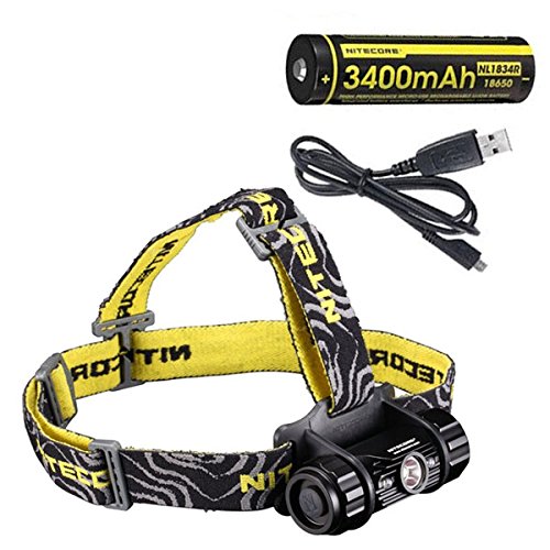 Bundle: Nitecore Headlamp HC50 2016 Model -760Lm + NL1834R Battery and Eco-Sensa USB Cable