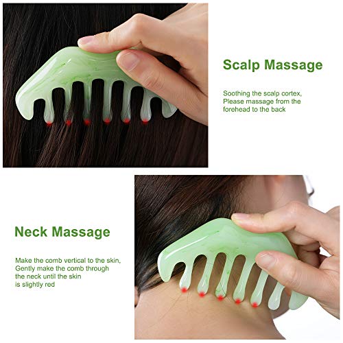 Airogym 2Pcs Massage Comb, Guasha Scraping Scalp Comb, Multi-Functional Handheld Head Massage Tool, Meridians Massager For Head Caring, Relaxation, Physical Therapy, Acupoint Treatment - Not Jade #TOP1