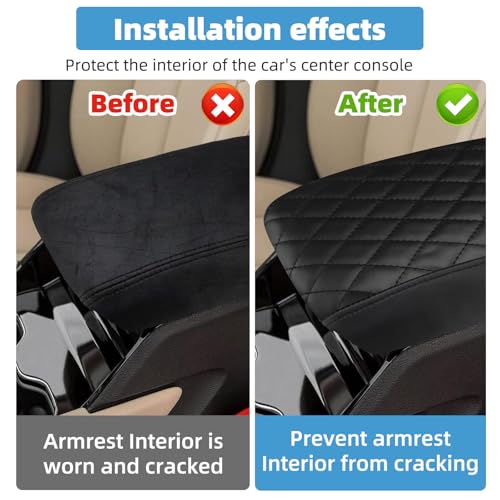 Image of Center Console Armrest Cover for Jeep Grand Cherokee L 2021 2022 2023 2024 2025 2026 Fully Covered Anti-Scratch Protector Interior Accessories