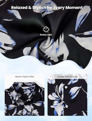 Image of PATPAT Couples Matching Outfits Hawaiian Women Dresses & Men Shirts | Matching Cruise Outfits for Couples, Beach Vacation Outfits, Spaghetti Strap Midi Sundress, Men Boho Tropical Print Shirt