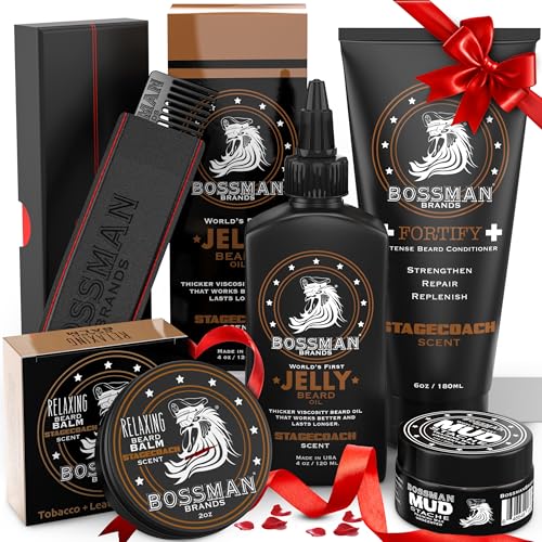 Bossman Complete Beard Kit – Men's Beard Oil Jelly, Fortifying