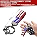 Yourkar US Flag Car Keychain, 360° Rotation American Flag Key Chain with Zinc Alloy Rings & Anti Lost D-Ring, Car Accessories (Red&Black)