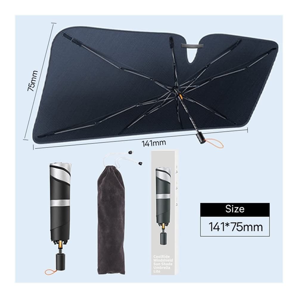 Parasole per Parabrezza Auto Parasole Ombra Auto Parasole Copertura Ombrello Pieghevole Parasole per Modello 3 Y Protezione Sole Finestra Anteriore Parasole (Color : 141 x 75mm)