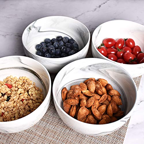 Bosmarlin Marbling Ceramic Bowl Set Of 4, 33 Oz, Dishwasher And Microwave Safe (33 Oz, B-Grey Marbling) #TOP4