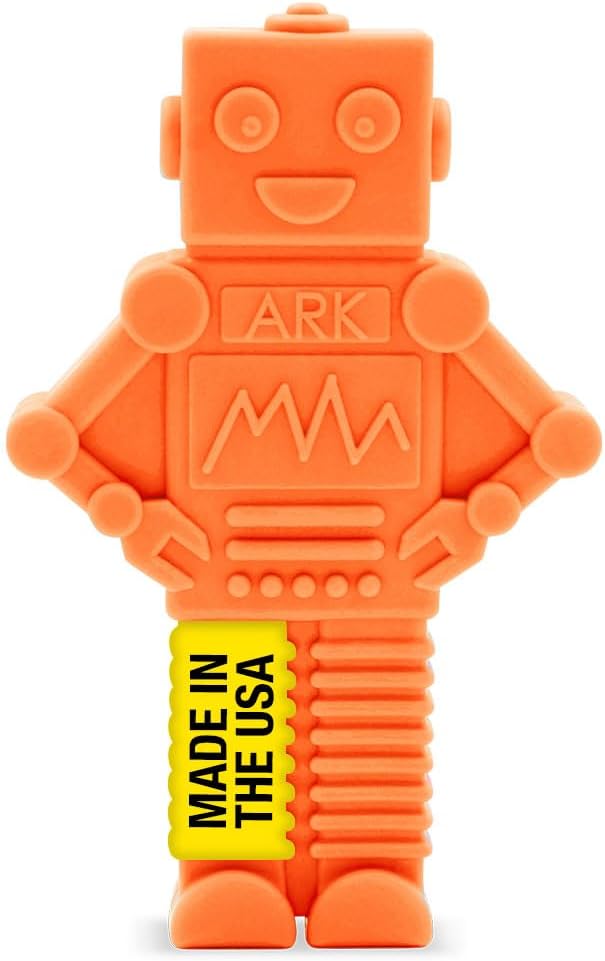 ARK MEGA RoboChew™ Robot Chewy, Sensory Toys for Kids and Adults, Chewy Fidget for Autism, ADHD, SPD, Anxiety, Medical-Grade Chew Tools, XXT, Very Firm, Orange