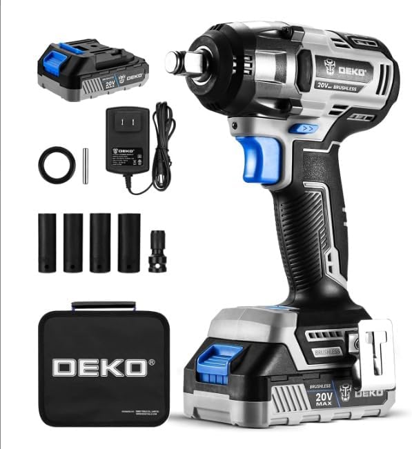 DEKOPRO 350N BRUSHLESS IMPACT WRENCH 20V 1x4.0Ah LI-ION BATTERY HIGH TORQUE 1/2"
