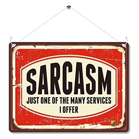 Kruzroyal MP139 Sarcasm Just one of the many services i offer Funny Novelty Retro Vintage Metal Wall Sign Plaque 20cm x 15cm Cover