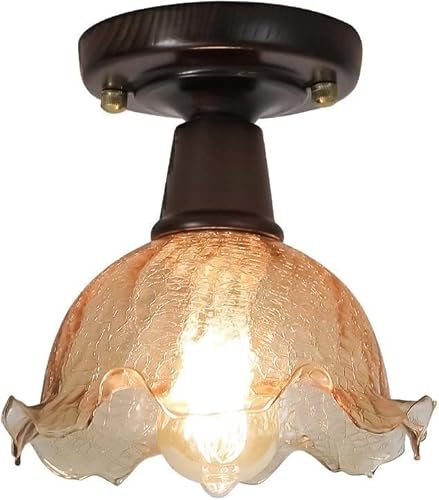 QEFVVOMM Mid Century Modern Hallway Ceiling Light Semi Flush Wood