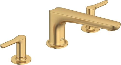 American Standard T105900.GN0 Studio S - Llenador de bañera romana, oro cepillado