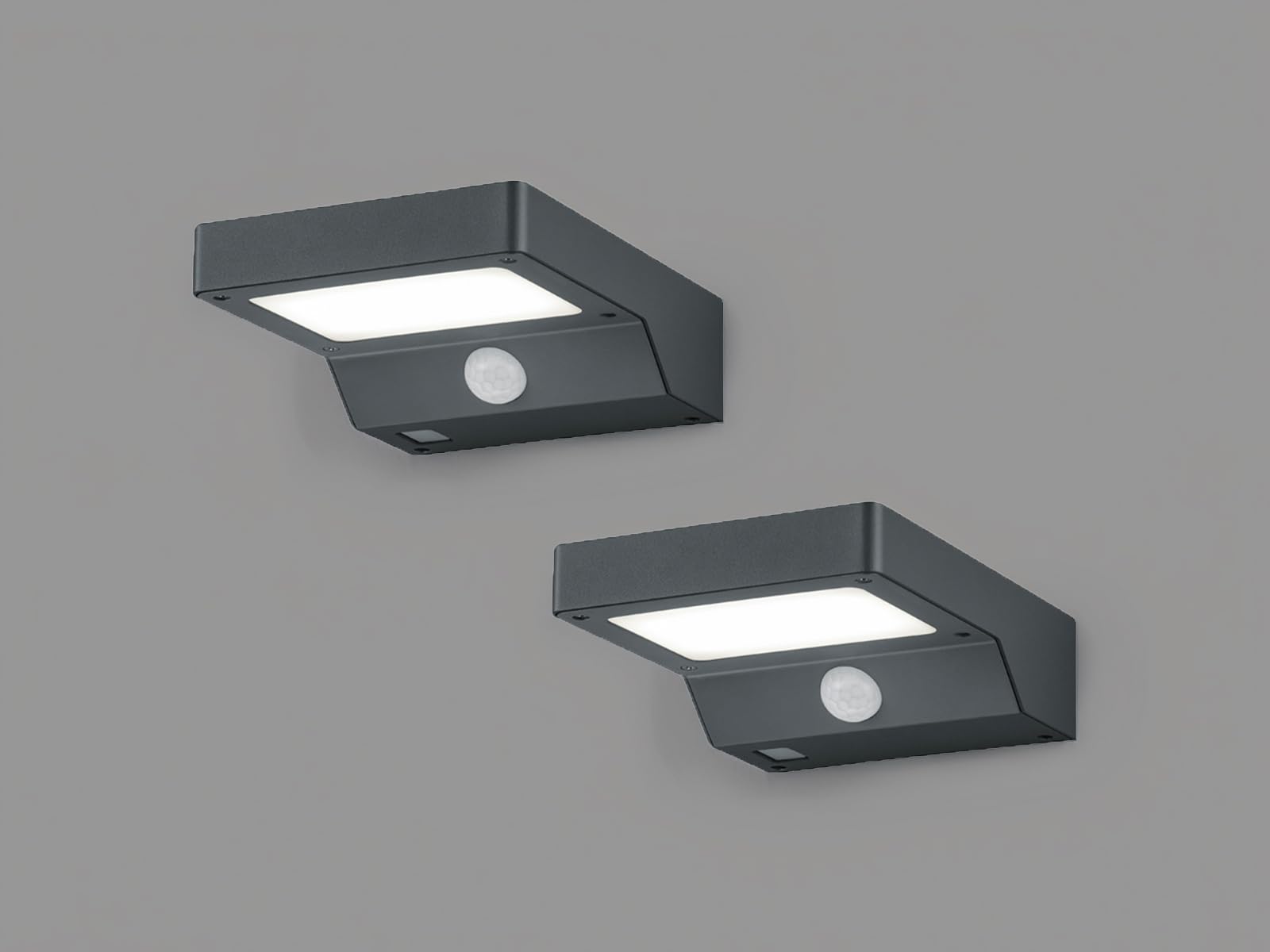 Zestaw 2 lamp solarnych na zewnątrz z czujnikiem ruchu, szerokość 12,5 cm