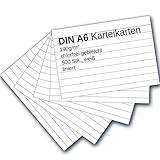  Karteikarten 500 Stück A6 weiß liniert