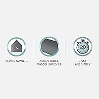 Vista 4 de Zenna Home Torre de ropa de baño, 5 niveles, almacenamiento de baño, gris