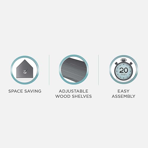 Miniatura 4 de Zenna Home Torre de ropa de baño, 5 niveles, almacenamiento de baño, gris