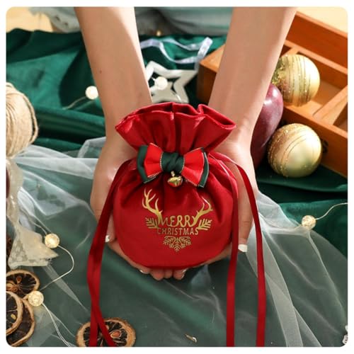 Sacs cadeaux de Noël élégants avec cordon de serrage pour emballage fête