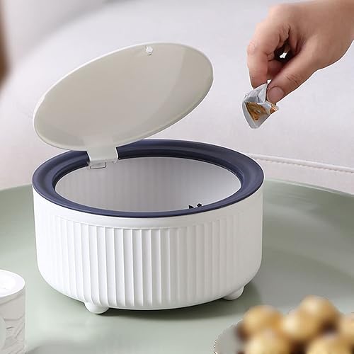Miniatura 4 de Mini Trash can Desk Plastic Garbage can with lid Small Wastebasket pop-up lid Snack Storage Box Office Bedroom Kitchen