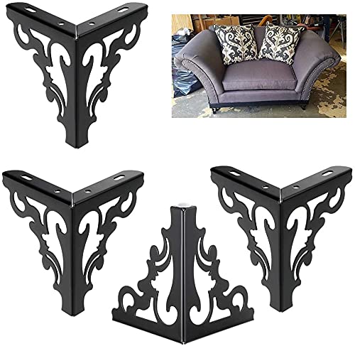 Vervangende Meubelpoten 12cm 15cm 19cm 25cm, Driehoekige Metalen Tafelpoten, Doe-het-zelf Meubels Voeten, Voor Kasten, Banken, Bedden, Eettafels, Bureau, Meubelpoot Met Schroeven,Black-19cm(7.5in