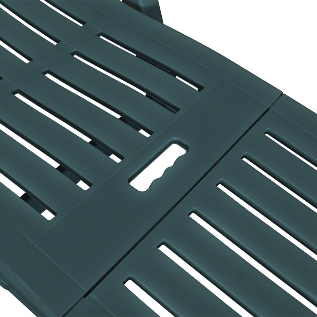 vidaXL Sunlounger Green Plastic One Size Foldable Sun Lounger