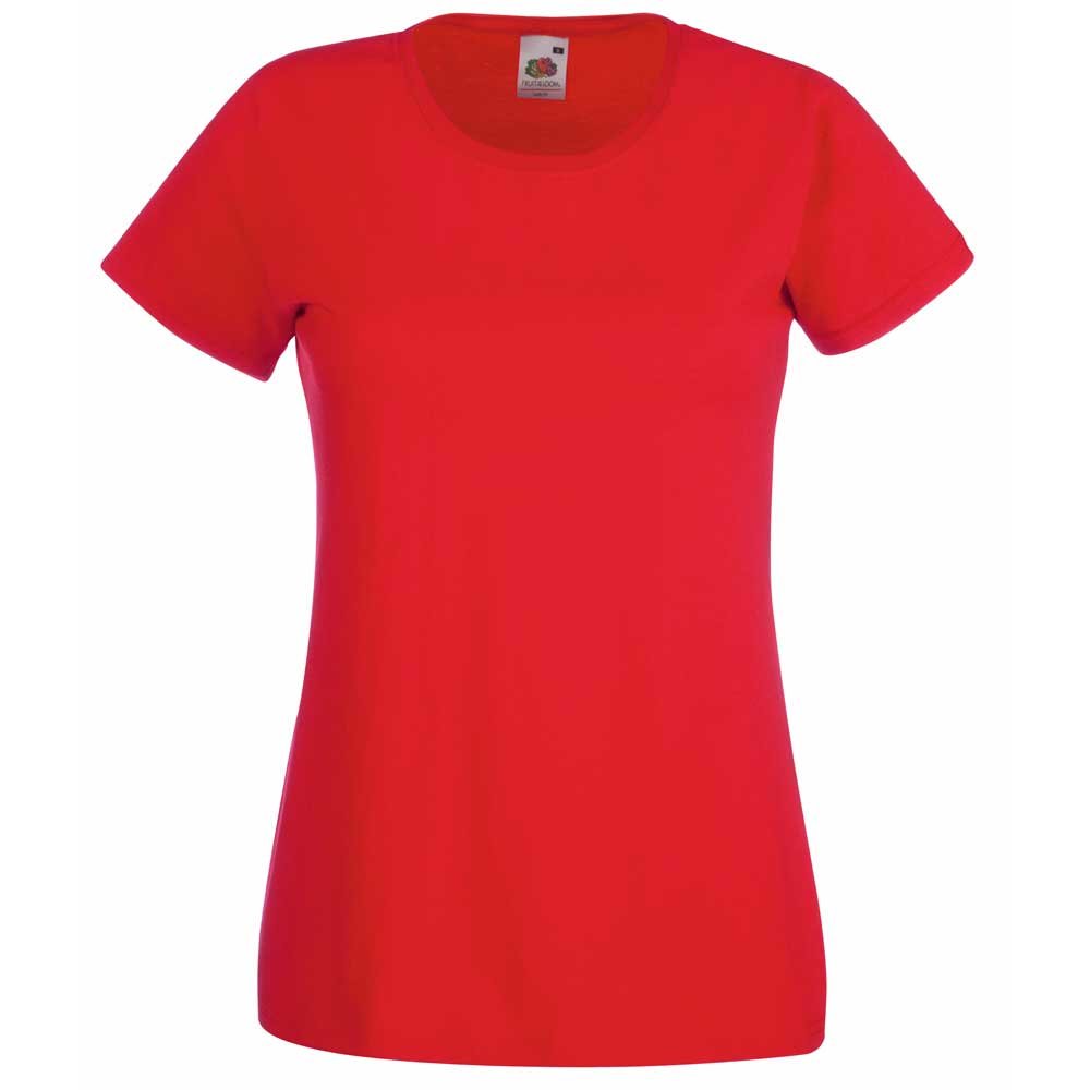 Fruit of the Loom Ladies Fit Valueweight Colours Short Sleeve Cotton T-Shirt Red