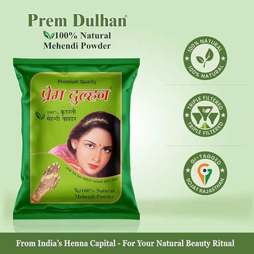 Prem Dulhan Henna Natural 1 Kg Polvo Orgánico miniatura 5