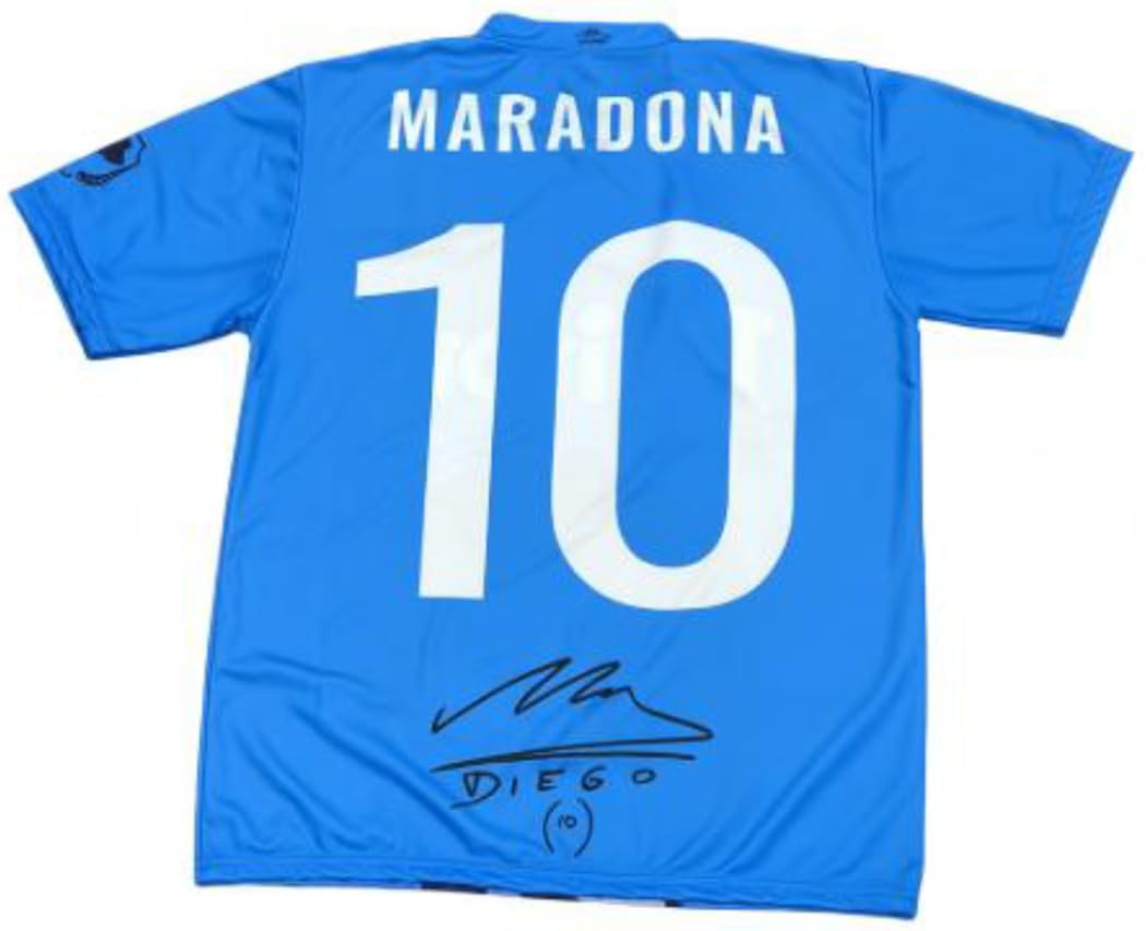 Maglia Maradona Ufficiale Autorizzata - Taglie Adulto Bambino - Merchandising Tifosi Diego Armando Maradona El Pibe de Oro - MMASCST