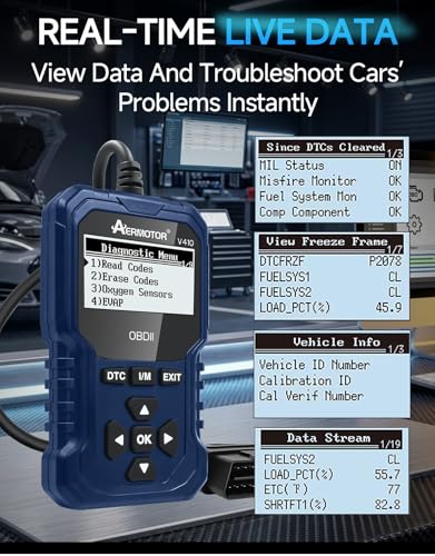 Image of V410 OBD2 Scanner Code Reader, Car Scanner Diagnostic Tool Check Engine Light, Graphic Live Data, I /M Smog Test, Battery Voltage Test - CAN Diagnostic Scan Tool for All OBDII Vehicles