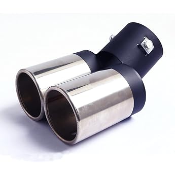 1 x Car Double Tailpipe Chrome Tailpipe Universal Exhaust Trim Exhaust Trim
