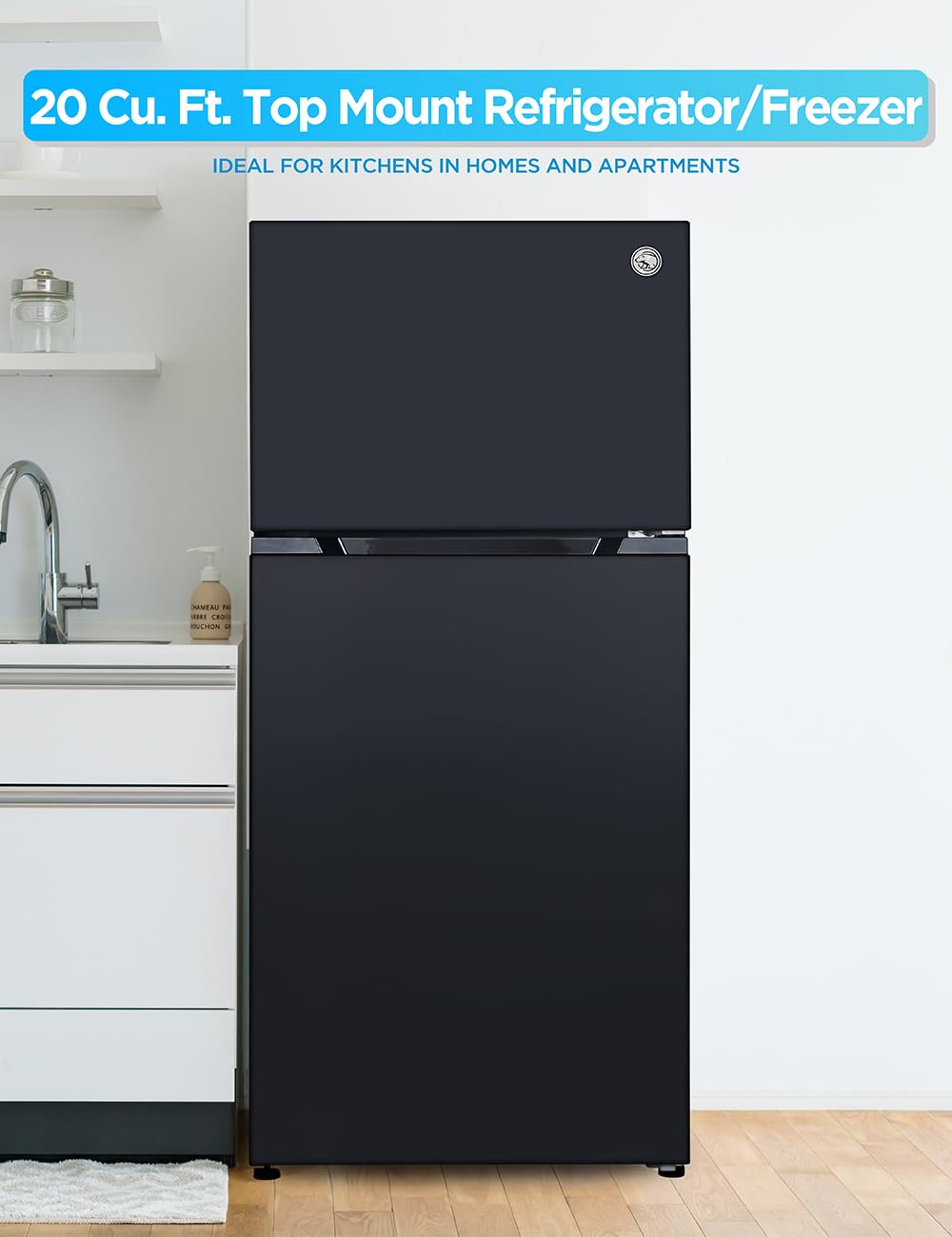 Commercial Cool 20 Cu. Ft. Top Mount Refrigerator with Freezer, 2-Door Refrigerator with Top Freezer and Adjustable Temperature Control, Ice Maker Ready, Energy Star Certified, Black on Fridge.com