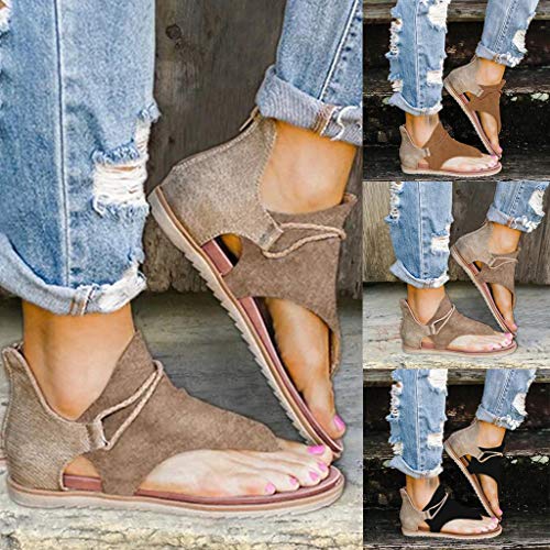 Gibobby Sandals For Women Platform,Women's Casual Adjustable Ankle Strap Open Toe Sandals Espadrille Platform Wedge Sandals #TOP2