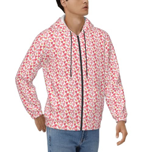 Sweat à capuche homme imprimé cœur rose doré sport respirant