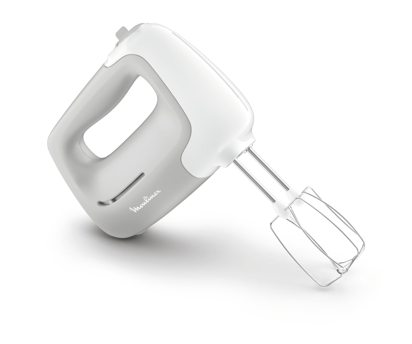 Moulinex PrepMix HM450B Batidora de varillas y amasadora, 450 W, 5 velocidades, 2 varillas, 2 ganchos de amasar, batidora de mano versátil de acero inoxidable, accesorios aptos para lavavajillas