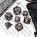 Haxtec DND Dice Set Metal D&D Dice Set with Leather Dice Bag Antique Iron Red Metal Polyhedral Dice Compatible with Dungeons and Dragons TTRPG Gifts