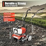 Garden Tiller, DSYOGX Petrol Tiller Cultivator with Heavy-Duty 52CC 2-Stroke Motor, Petrol Garden Cultivator for Cultivation, Trenching, Soil Tillage, Loosening, etc - Image 9