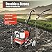 2-Stroke 52CC Mini Tiller Cultivator,Gasoline Power Garden Farmyard Tiller 1900W Soil Work Cultivator 6500rpm Yard Rototiller Tilling Tool for Ploughing, Furrowing, Tilling, Weeding