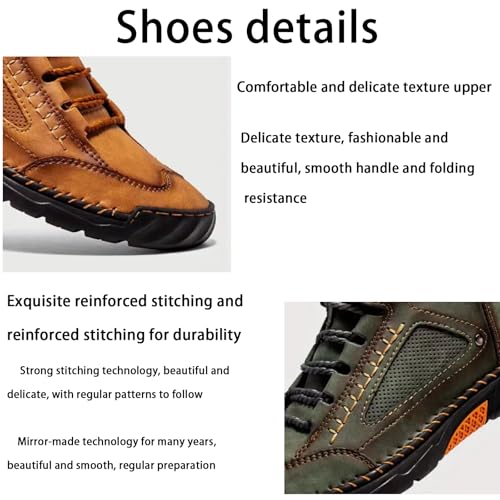 Mens Work Shoes, Men's Casual Leather Handmade Non-Slip Arch Support Loafers,Mens Slip On Shoes3