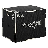 Yes4All MUN4 Mun4 3-in-1 Aufbewahrungsbox aus Holz, 50.8 x 45.7 x 40.6 cm, A. Rutschfestes Schwarz, XL