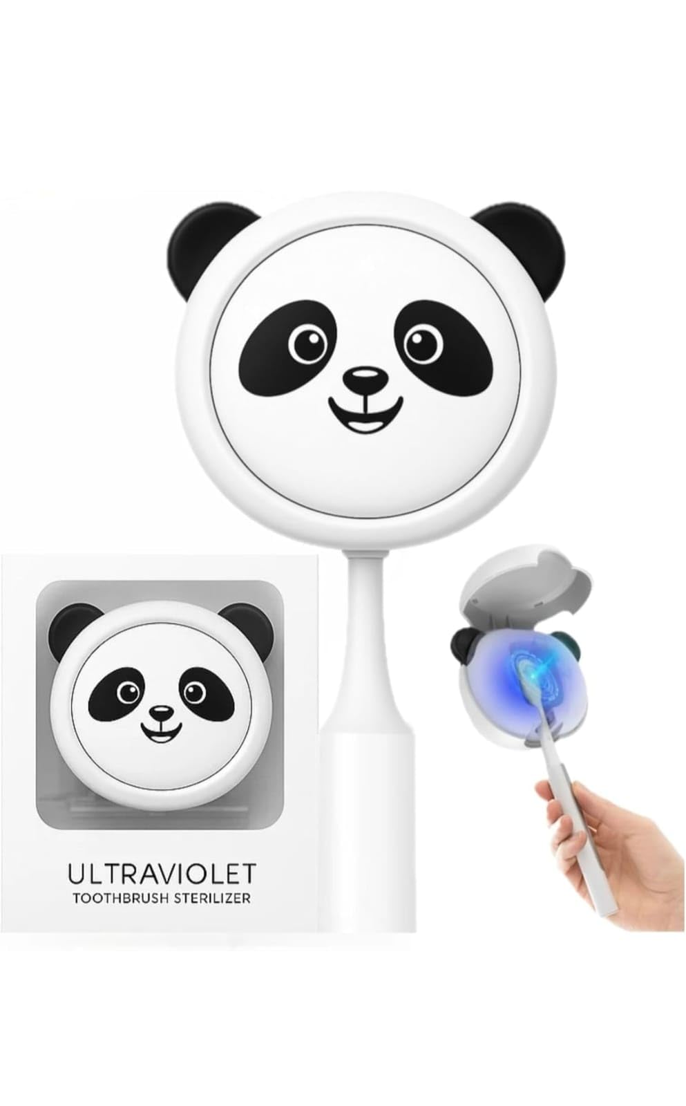 uv toothbrush sanitizer holder - panda cute toothbrush holder rechargeable travel toothbrush case wall mount toothbrush holder portable toothbrush travel case